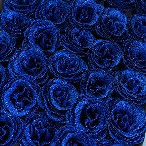 Sparkling Blue Rose Decorations